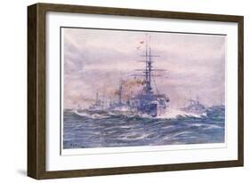 Battleships of the White Era at Sea, 1915-William Lionel Wyllie-Framed Giclee Print