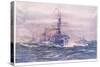 Battleships of the White Era at Sea, 1915-William Lionel Wyllie-Stretched Canvas