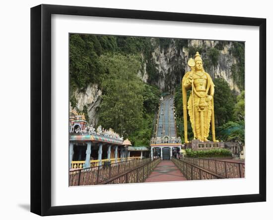 Batu Caves, Hindu Shrine, With Statue of Lord Muruguan, Selangor, Malaysia, Southeast Asia, Asia-Jochen Schlenker-Framed Photographic Print