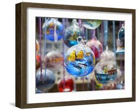 Baubles for Sale in Colmar Christmas Market.-Jon Hicks-Framed Photographic Print