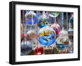 Baubles for Sale in Colmar Christmas Market.-Jon Hicks-Framed Photographic Print