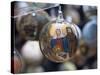 Baubles for Sale in the Viennese Christmas Market, Vienna, Austria.-Jon Hicks-Stretched Canvas
