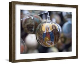 Baubles for Sale in the Viennese Christmas Market, Vienna, Austria.-Jon Hicks-Framed Photographic Print