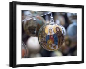 Baubles for Sale in the Viennese Christmas Market, Vienna, Austria.-Jon Hicks-Framed Photographic Print