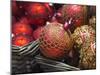 Baubles for Sale in the Viennese Christmas Market, Vienna, Austria.-Jon Hicks-Mounted Photographic Print