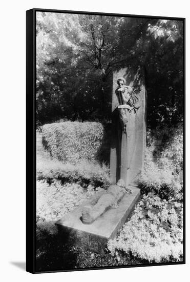 Baudelaire's Tomb, Monparnasse Cemetery, Paris-Simon Marsden-Framed Stretched Canvas