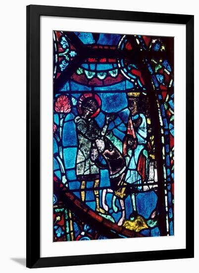 Baudoin tells Charlemagne of the death of Roland, stained glass, Chartres Cathedral, 1194-1260-Unknown-Framed Giclee Print