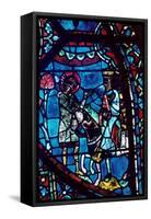 Baudoin tells Charlemagne of the death of Roland, stained glass, Chartres Cathedral, 1194-1260-Unknown-Framed Stretched Canvas