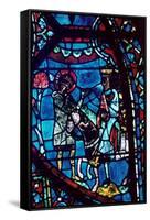 Baudoin tells Charlemagne of the death of Roland, stained glass, Chartres Cathedral, 1194-1260-Unknown-Framed Stretched Canvas