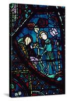 Baudoin Tends the Dying Roland, Stained Glass, Chartres Cathedral, France, 1194-1260-null-Stretched Canvas