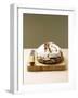 Bauernbrot (German Farm Bread) on Wooden Board with Knife-Jost Hiller-Framed Photographic Print