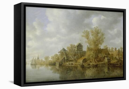 Bauerngehoefte Am Fluss, 1636-Jan Van Goyen-Framed Stretched Canvas