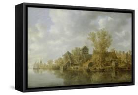 Bauerngehoefte Am Fluss, 1636-Jan Van Goyen-Framed Stretched Canvas