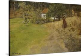 Bauersfrau Bei Der Erntearbeit, 1889-Fritz Thaulow-Stretched Canvas