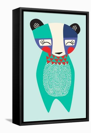 Bauhaus Bear-null-Framed Stretched Canvas