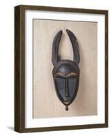 Baule Horned Mask, Ivory Coast, 19th-20th Century (Wood & Horn)-null-Framed Giclee Print