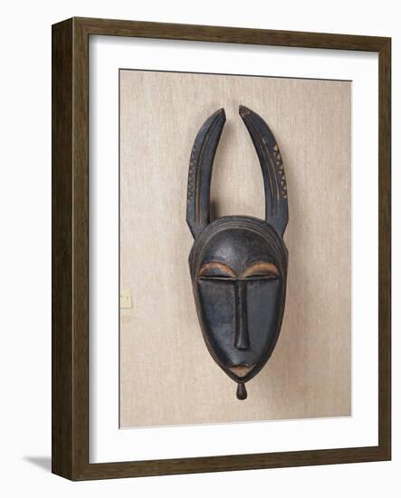 Baule Horned Mask, Ivory Coast, 19th-20th Century (Wood & Horn)-null-Framed Giclee Print