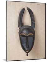 Baule Horned Mask, Ivory Coast, 19th-20th Century (Wood & Horn)-null-Mounted Giclee Print