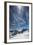Bavarian Alps, Zugspitze, Germany and Maypole in Winter Vertical-Sheila Haddad-Framed Photographic Print