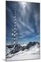 Bavarian Alps, Zugspitze, Germany and Maypole in Winter Vertical-Sheila Haddad-Mounted Photographic Print