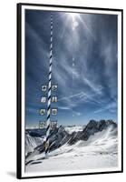 Bavarian Alps, Zugspitze, Germany and Maypole in Winter Vertical-Sheila Haddad-Framed Premium Photographic Print