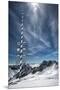 Bavarian Alps, Zugspitze, Germany and Maypole in Winter Vertical-Sheila Haddad-Mounted Premium Photographic Print
