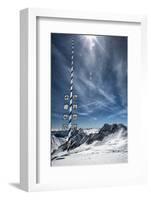 Bavarian Alps, Zugspitze, Germany and Maypole in Winter Vertical-Sheila Haddad-Framed Photographic Print