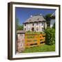 Bavarian Sea Navigation Company Headquarters at Lake Kšnigssee , Fence Gate, Bavaria-Rainer Mirau-Framed Photographic Print