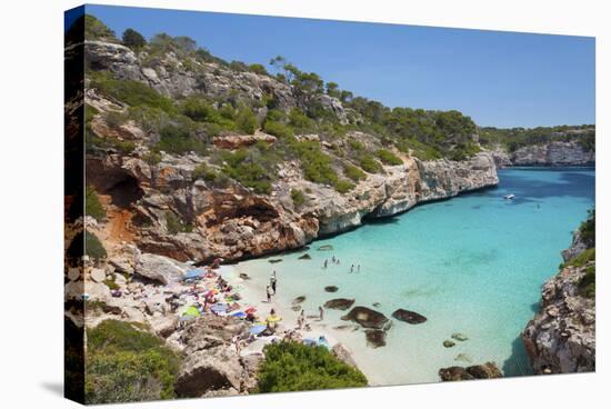 Bay and Beach Cala D'Es Moro, Near Cala S'Amonia Bay, Santanyi-Markus Lange-Stretched Canvas