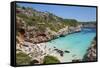 Bay and Beach Cala D'Es Moro, Near Cala S'Amonia Bay, Santanyi-Markus Lange-Framed Stretched Canvas