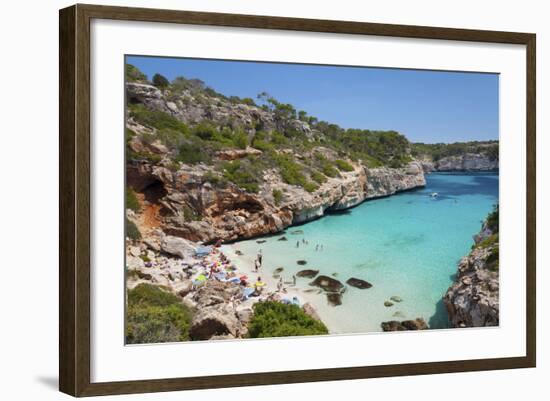 Bay and Beach Cala D'Es Moro, Near Cala S'Amonia Bay, Santanyi-Markus Lange-Framed Photographic Print