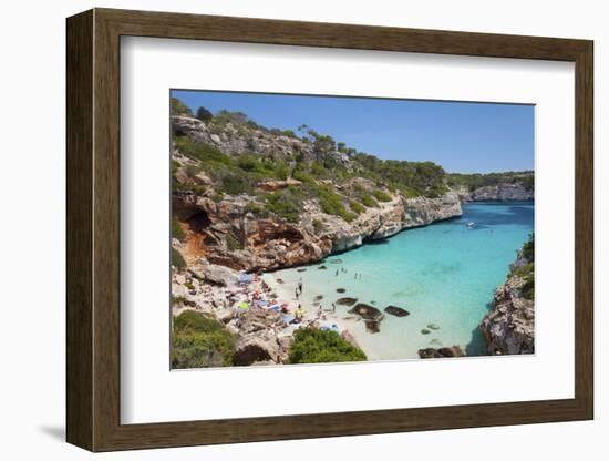 Bay and Beach Cala D'Es Moro, Near Cala S'Amonia Bay, Santanyi-Markus Lange-Framed Photographic Print