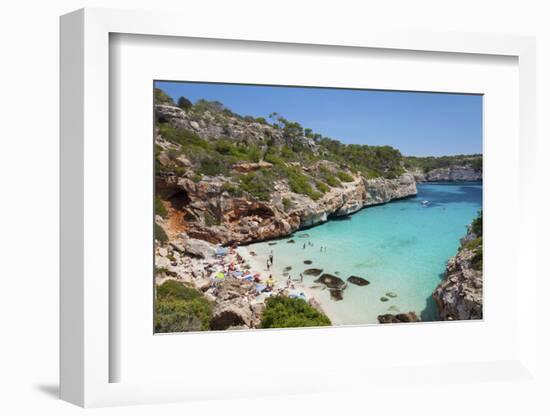 Bay and Beach Cala D'Es Moro, Near Cala S'Amonia Bay, Santanyi-Markus Lange-Framed Photographic Print