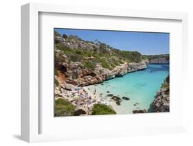 Bay and Beach Cala D'Es Moro, Near Cala S'Amonia Bay, Santanyi-Markus Lange-Framed Photographic Print