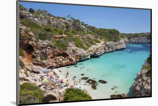 Bay and Beach Cala D'Es Moro, Near Cala S'Amonia Bay, Santanyi-Markus Lange-Mounted Photographic Print