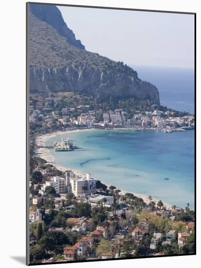 Bay and Pier, Mondello, Palermo, Sicily, Italy, Mediterranean, Europe-Martin Child-Mounted Photographic Print