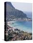 Bay and Pier, Mondello, Palermo, Sicily, Italy, Mediterranean, Europe-Martin Child-Stretched Canvas