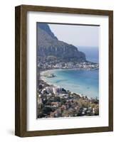 Bay and Pier, Mondello, Palermo, Sicily, Italy, Mediterranean, Europe-Martin Child-Framed Photographic Print