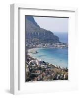 Bay and Pier, Mondello, Palermo, Sicily, Italy, Mediterranean, Europe-Martin Child-Framed Photographic Print