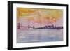 Bay Area San Francisco with Oakland Bay Bridge-Markus Bleichner-Framed Art Print