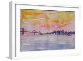 Bay Area San Francisco with Oakland Bay Bridge-Markus Bleichner-Framed Art Print