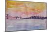 Bay Area San Francisco with Oakland Bay Bridge-Markus Bleichner-Mounted Art Print