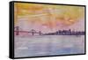 Bay Area San Francisco with Oakland Bay Bridge-Markus Bleichner-Framed Stretched Canvas