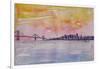 Bay Area San Francisco with Oakland Bay Bridge-Markus Bleichner-Framed Art Print