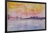 Bay Area San Francisco with Oakland Bay Bridge-Markus Bleichner-Framed Art Print