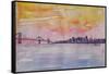 Bay Area San Francisco with Oakland Bay Bridge-Markus Bleichner-Framed Stretched Canvas