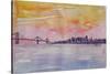 Bay Area San Francisco with Oakland Bay Bridge-Markus Bleichner-Stretched Canvas