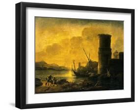 Bay at Sunset, 1549-Salvator Rosa-Framed Art Print