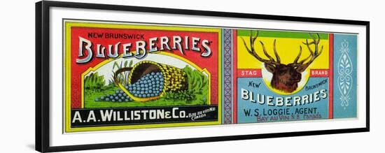 Bay au Vin, Canada - New Brunswick Blueberries Label-Lantern Press-Framed Premium Giclee Print