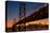 Bay Bridge and Crescent Moon Cityscape, California-Vincent James-Stretched Canvas